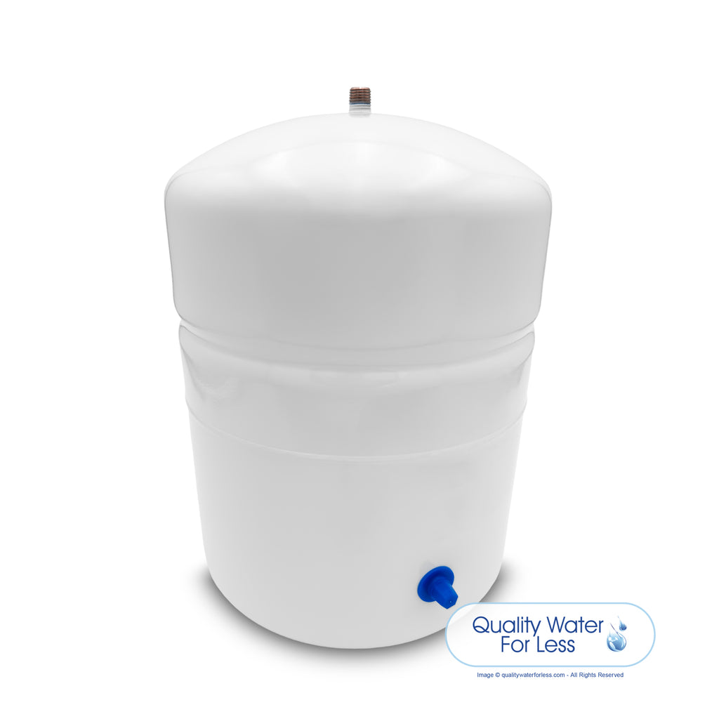 Storage Tank, White Steel, 3.2 Gal. - 1/4" (9"x14") | Reverse Osmosis | qualitywaterforless.com