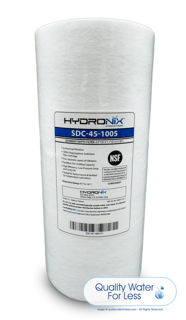 Hydronix 5-Micron Sediment Filter, Spun Poly, SDC-45-1005 | Filters & Housings | qualitywaterforless.com